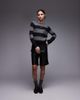 AllSaints AllSaints stripe knit sweater in gray / black - 2