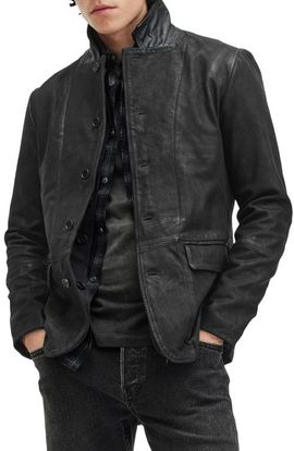 AllSaints AllSaints Survey Layered Leather Jacket