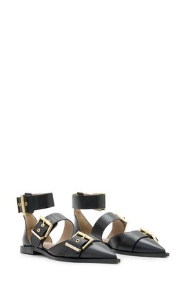 AllSaints AllSaints Sutton Ankle Strap Pointed Toe Flat