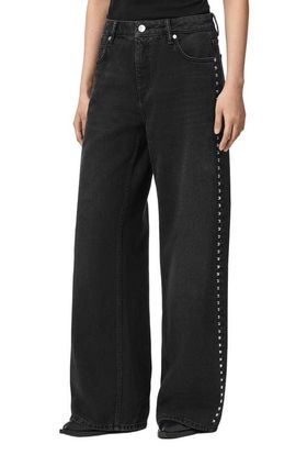 AllSaints AllSaints Sway Studded High Waist Wide Leg Jeans