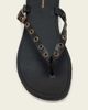 AllSaints AllSaints Sydney leather flip flop leather sandals with eyelet detail in black - 4