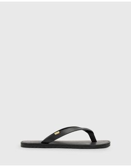 AllSaints AllSaints Sydney leather thong sandals in black