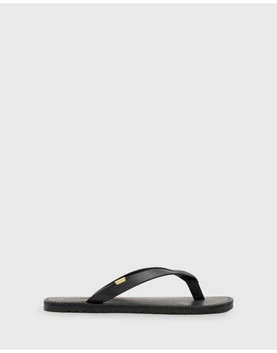 AllSaints AllSaints Sydney leather thong sandals in black