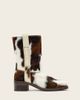 AllSaints AllSaints terri cow print mid length boots in cream-Multi - 2