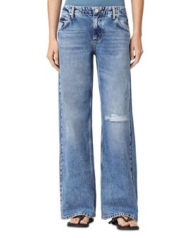 Allsaints Allsaints Tia Low Rise Wide Leg Jeans in Destroy Indigo