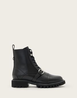 AllSaints AllSaints Tori lace-up leather boots in black