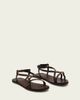 AllSaints AllSaints Tyla wrap around eyelet detail leather sandals in dark brown - 1