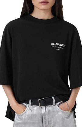 AllSaints AllSaints Under Amelie Oversize Cotton Graphic T-Shirt