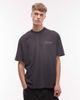 AllSaints AllSaints Underground cow print logo t-shirt with back and chest print in washed black - 3