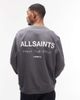 AllSaints AllSaints Underground crewneck logo sweatshirt with back print in blue - 3