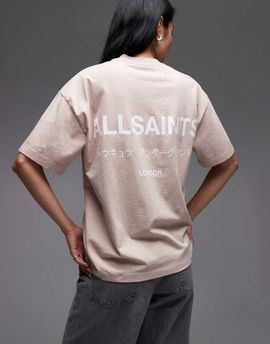 AllSaints Allsaints underground etta t-shirt in blush pink