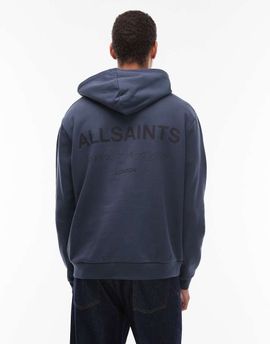 AllSaints Allsaints Underground hoodie in moonstone blue