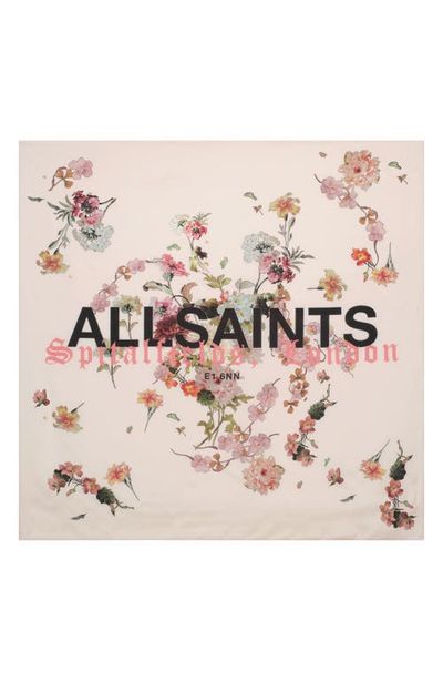 AllSaints AllSaints Valen Etta Square Silk Twill Scarf