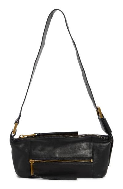 AllSaints AllSaints Vega Croc Embossed Leather Mini Shoulder Bag