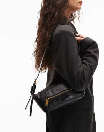 AllSaints AllSaints Vega panel small shoulder bag in black