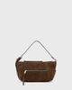 AllSaints AllSaints Vega suede shoulder bag in brown - 1