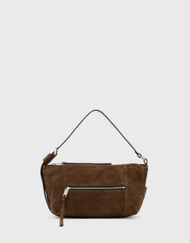 AllSaints AllSaints Vega suede shoulder bag in brown