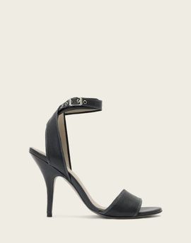AllSaints AllSaints Vera leather buckle heels in black