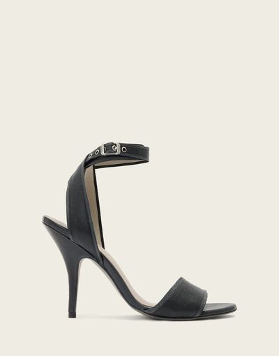 AllSaints AllSaints Vera leather buckle heels in black