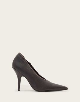 AllSaints AllSaints Vera leather heeled pumps in dark brown