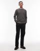 AllSaints AllSaints waffle knit crew neck logo sweater in charcoal gray - 2