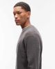AllSaints AllSaints waffle knit crew neck logo sweater in charcoal gray - 3