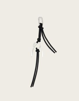 AllSaints AllSaints wishbone leather keyring in black/silver