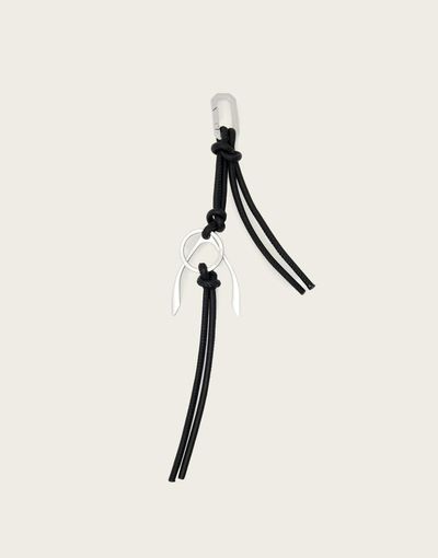 AllSaints AllSaints wishbone leather keyring in black/silver
