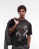 AllSaints AllSaints x ASOS Exclusive Eagle graphic vintage logo t-shirt in washed black - 1