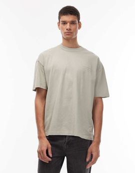 AllSaints AllSaints Xander flocked T-shirt in light green