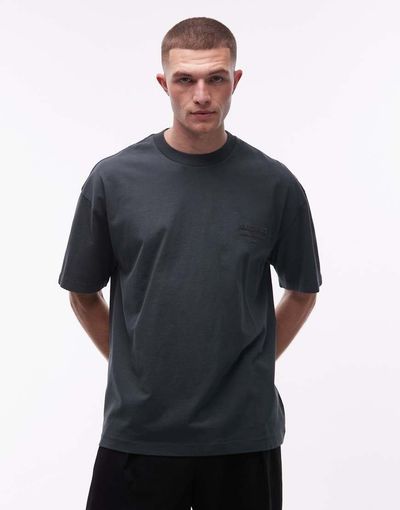 AllSaints AllSaints Xander small logo T-shirt in blue