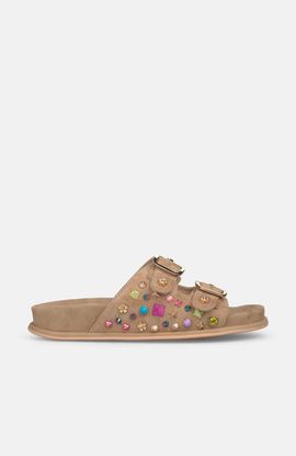 Alma en Pena Alma en Pena Buckle Sandal with Multicolor Studs 
