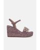 Alma en Pena Alma en Pena Esparto Stone Platform Sandal With Floral Rhinestones - 1
