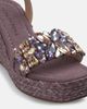Alma en Pena Alma en Pena Esparto Stone Platform Sandal With Floral Rhinestones - 4