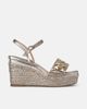Alma en Pena Alma en Pena Esparto Wedge Sandal With Rhinestone Strap - 1