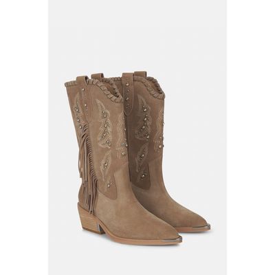 Alma en Pena Alma en Pena Flat Boot with Fringes