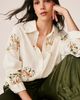 Alma en Pena Alma en Pena Floral Embroidered Linen Blouse - 4