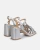 Alma en Pena Alma en Pena Metallic Sandal with Flower Detail - 3