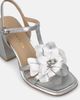 Alma en Pena Alma en Pena Metallic Sandal with Flower Detail - 4