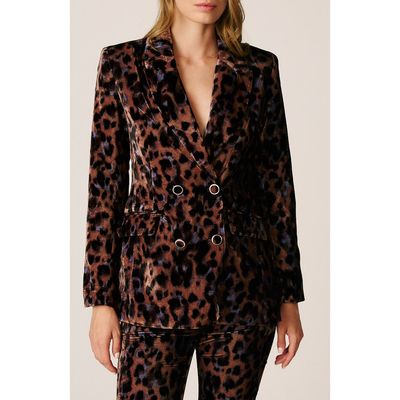Alma en Pena Alma en Pena Printed Velvet Blazer