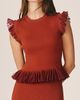 Alma en Pena Alma en Pena Ribbed Top With Ruffles - 1