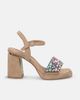 Alma en Pena Alma en Pena Sandal Wide Rhinestones Strap - 1