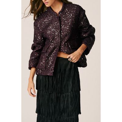 Alma en Pena Alma en Pena Sequin Bomber Jacket