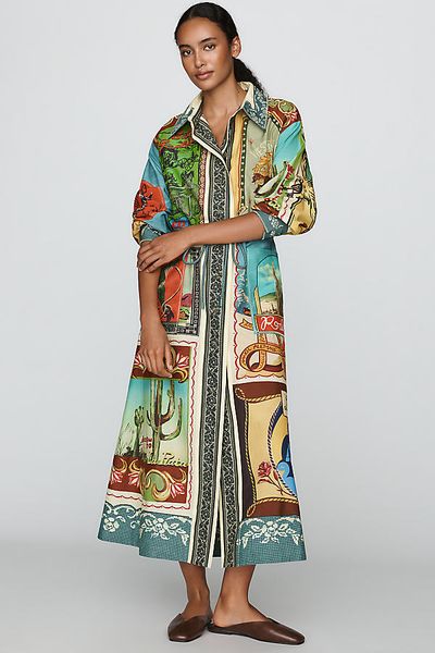 Alémais Ace Cotton Silk Maxi Shirtdress