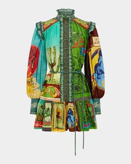 ALÉMAIS Ace Patchwork Mini Shirtdress