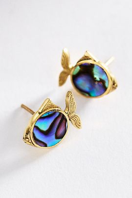 ALÉMAIS ALEMAIS Calypso Paua Fish Post Earrings