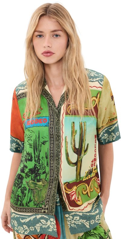 ALÉMAIS ALÉMAIS Ace Silk Button Down Shirt Multi