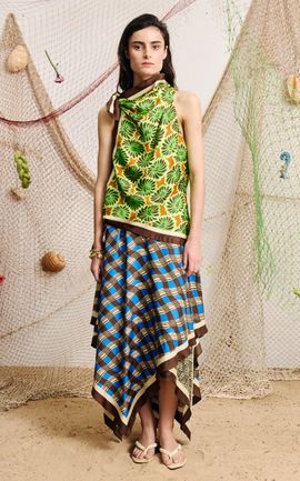 ALÉMAIS ALÉMAIS Basilia Silk Scarf Midi Dress