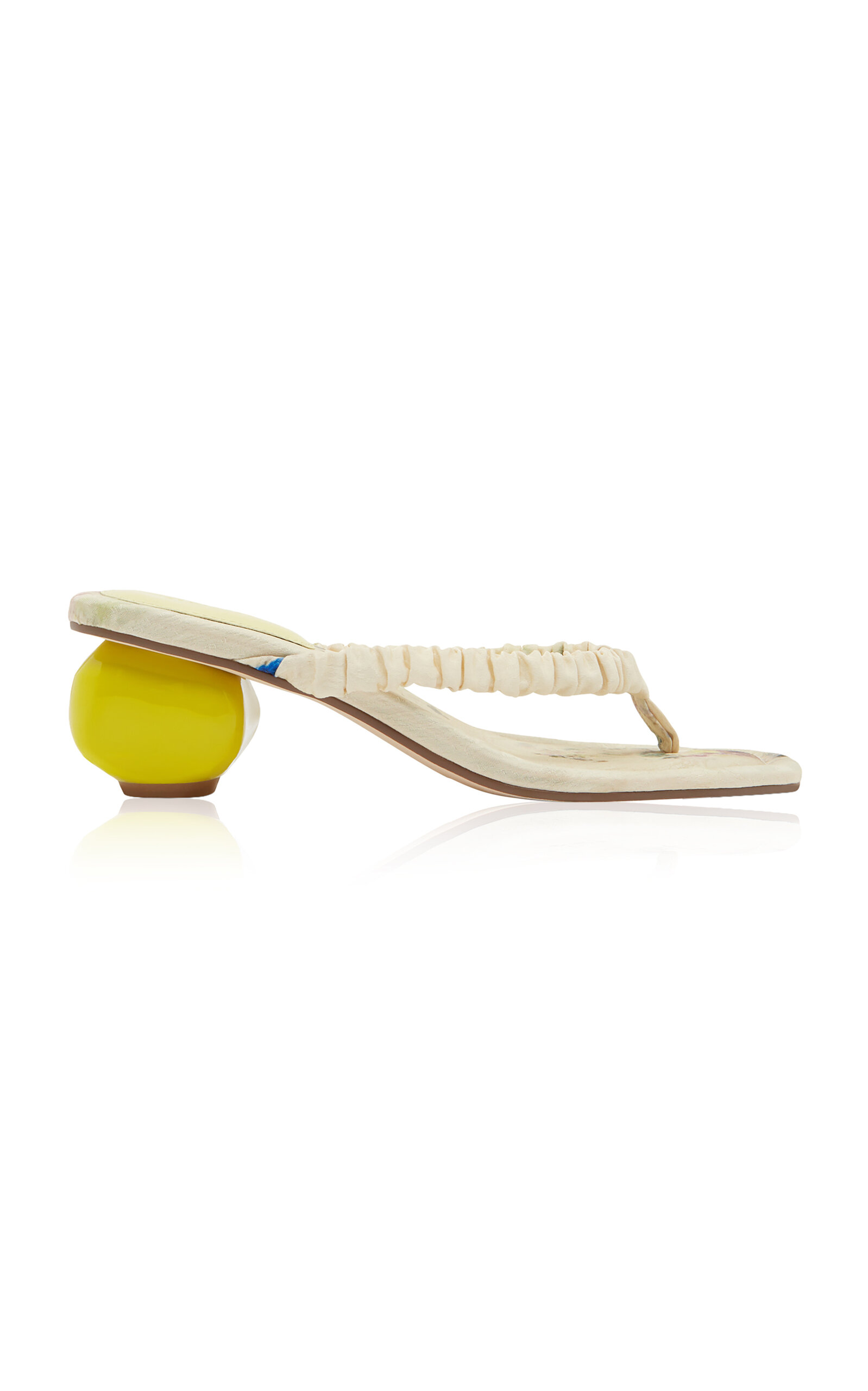 ALÉMAIS ALÉMAIS Blanca Rouched Heel Thong Sandal