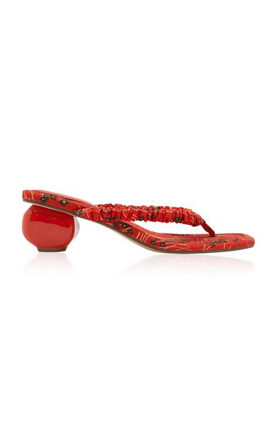 ALÉMAIS ALÉMAIS Bonetta Rouched Heel Thong Sandal